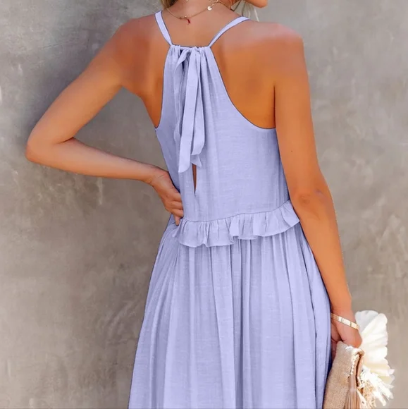 Ruffle Radiance Sleeveless Maxi - Lilac - Picture 5 of 6